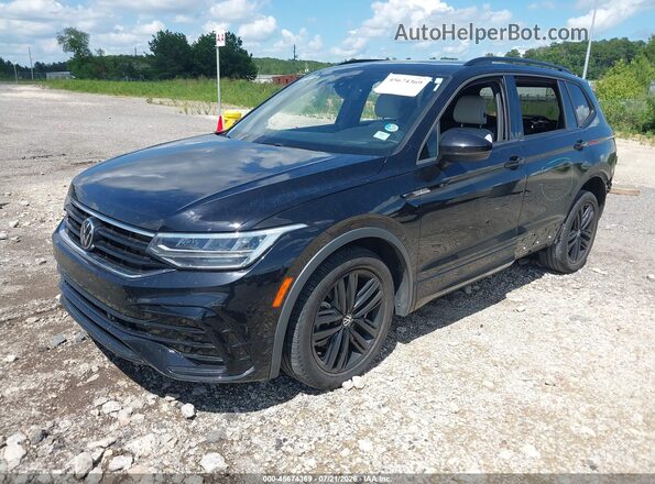 3VVCB7AX8NM145336 2022 VOLKSWAGEN TIGUAN Black Առջևի ձախ երեք քառորդ տեսարան