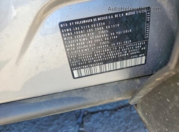 3VVER7RM5TM033945 2026 VOLKSWAGEN TIGUAN Silver Vista de la etiqueta del VIN