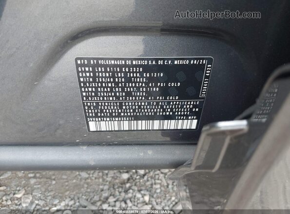 3VVGR7RM1SM035411 2025 VOLKSWAGEN TIGUAN Gray Շարժիչի բաժամունքի տեսք