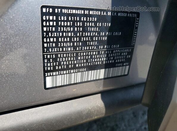 3VVMR7RM8TM001664 2026 VOLKSWAGEN TIGUAN Silver Widok wnętrza 360 stopni