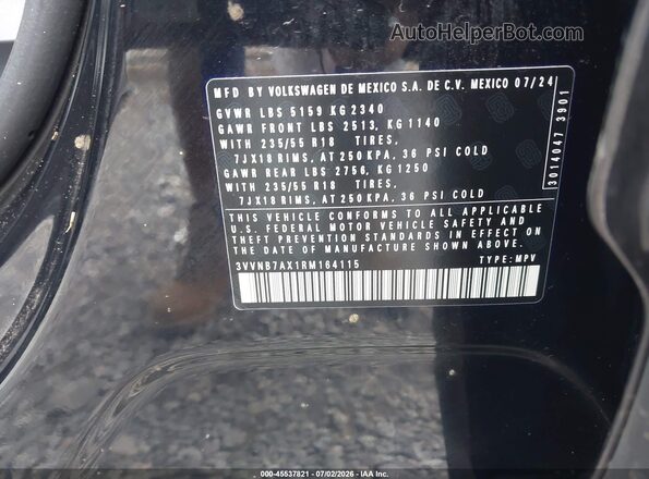 3VVNB7AX1RM164115 2024 VOLKSWAGEN TIGUAN Black Вид підкапотного простору