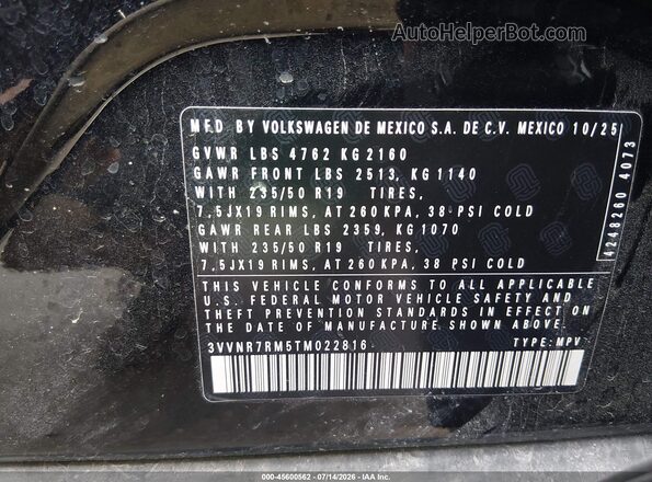 3VVNR7RM5TM022816 2026 VOLKSWAGEN TIGUAN Черный Вид подкапотного пространства
