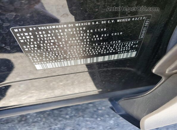 3VVRB7AX1PM072727 2023 VOLKSWAGEN TIGUAN Black VIN sticker view