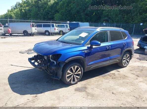 3VVRX7B28NM099280 2022 VOLKSWAGEN TAOS Blue წინა მარცხენა ხედი სამი მეოთხედიდან