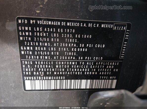 3VVSX7B28RM048689 2024 VOLKSWAGEN TAOS Gray Вид підкапотного простору