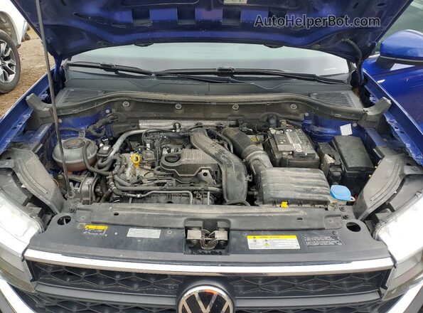 3VVWX7B2XNM042159 2022 VOLKSWAGEN TAOS Blue Vista del compartimento del motor