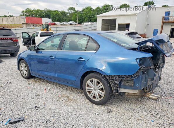 3VW2B7AJ9HM404018 2017 VOLKSWAGEN JETTA Blue Rear left