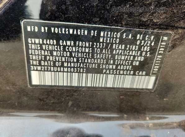 3VW2T7BU6RM063782 2024 VOLKSWAGEN JETTA Black Vista del compartimento del motor