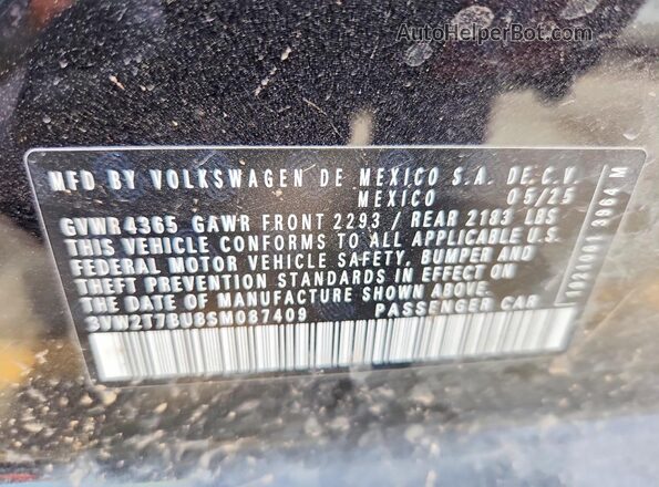 3VW2T7BU8SM087409 2025 VOLKSWAGEN JETTA Black Вид підкапотного простору