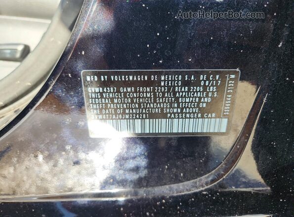 3VW4T7AJ6JM224281 2018 VOLKSWAGEN JETTA Black Widok naklejki z numerem VIN