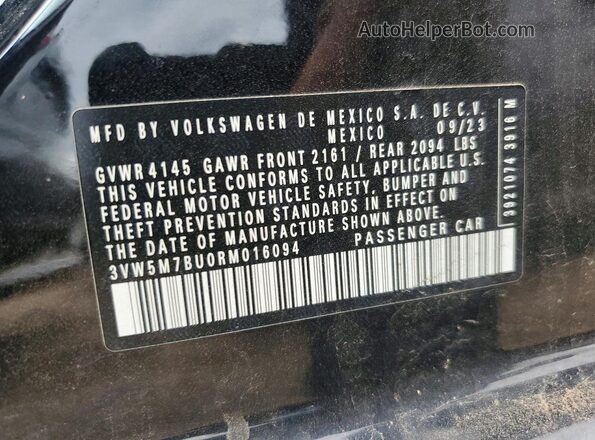 3VW5M7BU0RM016094 2024 VOLKSWAGEN JETTA Black Շարժիչի բաժամունքի տեսք