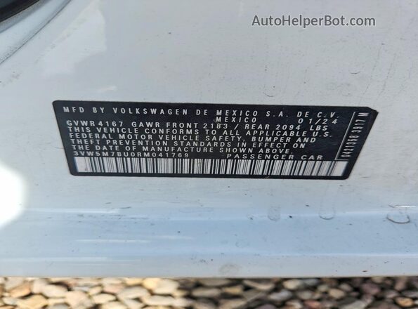 3VW5M7BU0RM041769 2024 VOLKSWAGEN JETTA White Շարժիչի բաժամունքի տեսք