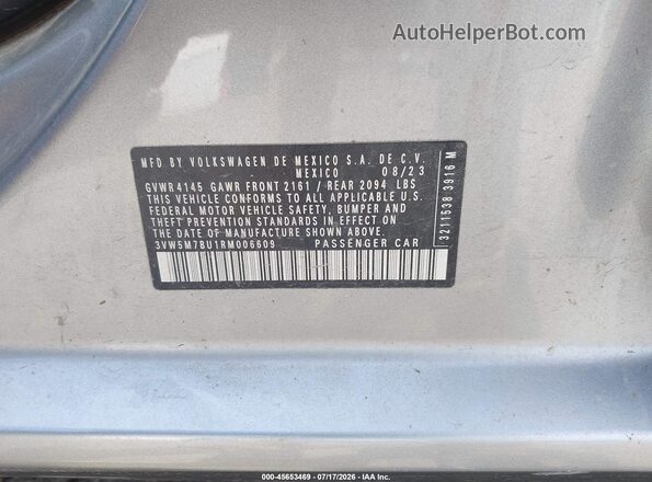 3VW5M7BU1RM006609 2024 VOLKSWAGEN JETTA Silver ძრავის განყოფილების ხედი