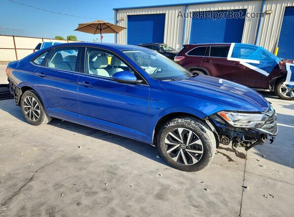 3VW5M7BU2PM022928 2023 VOLKSWAGEN JETTA Синий Передняя правая четверть