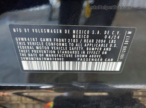 3VW5M7BU7RM078902 2024 VOLKSWAGEN JETTA Black Vista del compartimento del motor