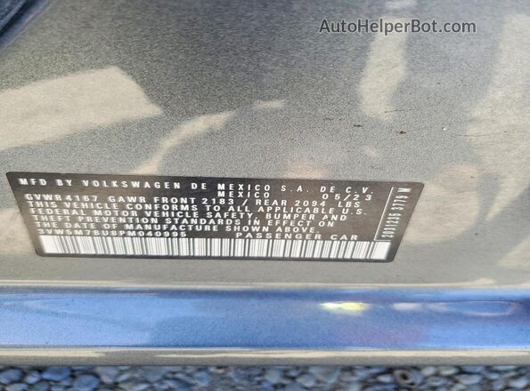3VW5M7BU8PM040995 2023 VOLKSWAGEN JETTA Gray Widok komory silnika
