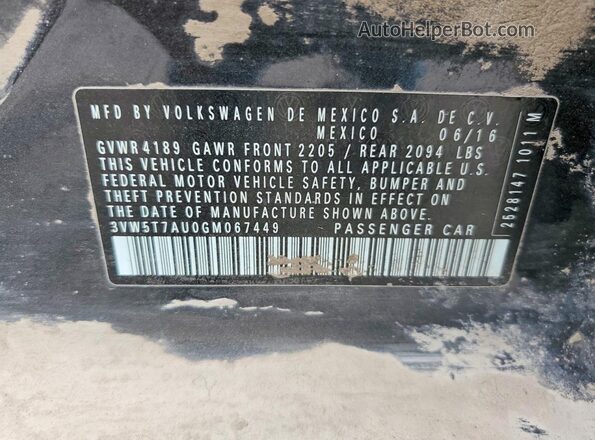 3VW5T7AU0GM067449 2016 VOLKSWAGEN GOLF Серый Вид подкапотного пространства