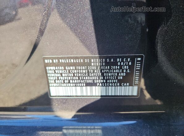 3VW5T7AU3HM010888 2017 VOLKSWAGEN GTI Gray Вид підкапотного простору