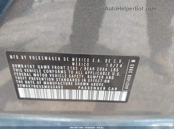 3VW5X7BU3SM033453 2025 VOLKSWAGEN JETTA Black Widok komory silnika