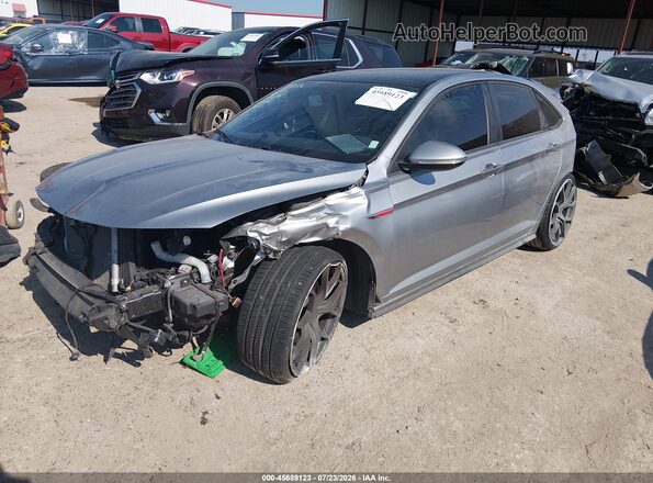 3VW6T7BU2KM218447 2019 VOLKSWAGEN JETTA Silver წინა მარცხენა ხედი სამი მეოთხედიდან