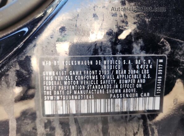 3VW7M7BU0RM071945 2024 VOLKSWAGEN JETTA Черный Вид подкапотного пространства