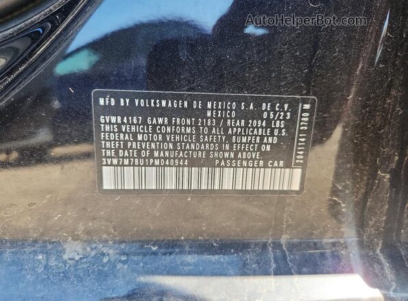3VW7M7BU1PM040944 2023 VOLKSWAGEN JETTA Black ძრავის განყოფილების ხედი