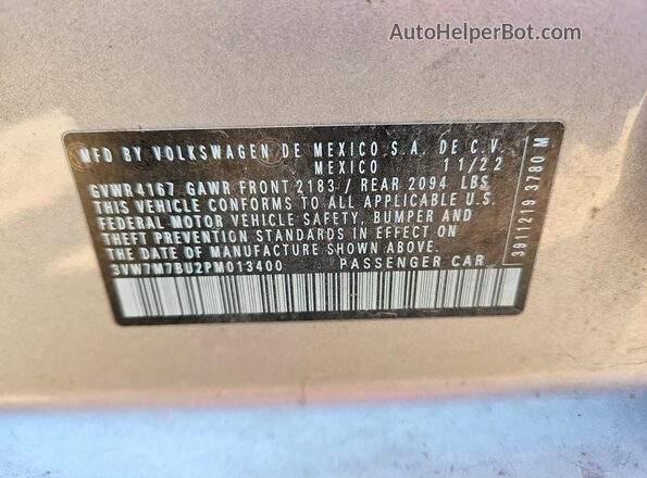 3VW7M7BU2PM013400 2023 VOLKSWAGEN JETTA Silver Engine compartment view