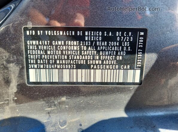 3VW7M7BU4PM059973 2023 VOLKSWAGEN JETTA Gray Widok komory silnika