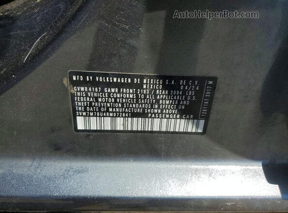 3VW7M7BU4RM072841 2024 VOLKSWAGEN JETTA Gray ძრავის განყოფილების ხედი