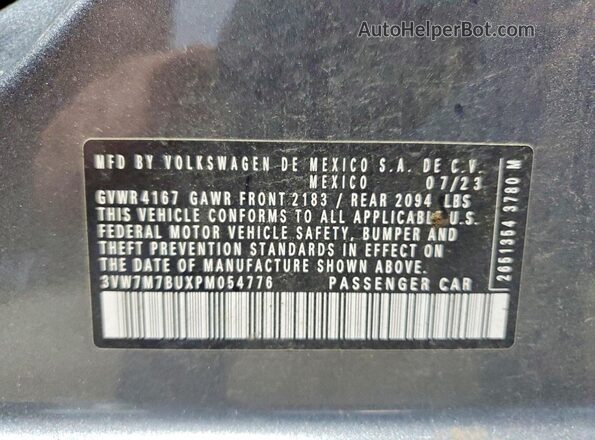 3VW7M7BUXPM054776 2023 VOLKSWAGEN JETTA Gray Շարժիչի բաժամունքի տեսք