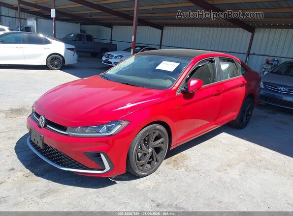 3VW7W7BU2TM045350 2026 VOLKSWAGEN JETTA Red Առջևի ձախ երեք քառորդ տեսարան
