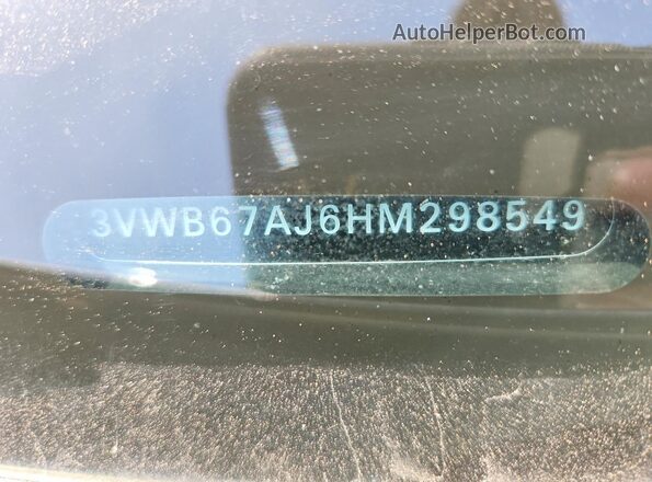 3VWB67AJ6HM298549 2017 VOLKSWAGEN JETTA Charcoal Widok naklejki z numerem VIN