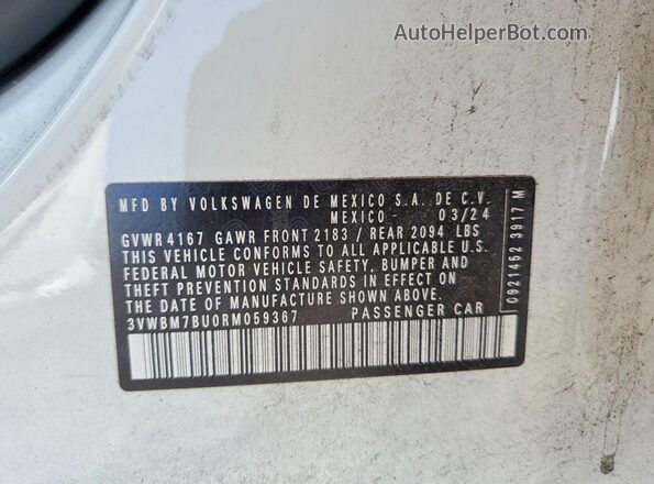 3VWBM7BU0RM059367 2024 VOLKSWAGEN JETTA White Engine compartment view