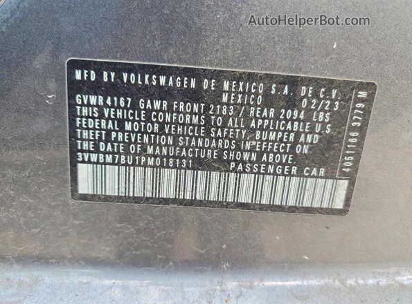 3VWBM7BU1PM018131 2023 VOLKSWAGEN JETTA Gray Engine compartment view