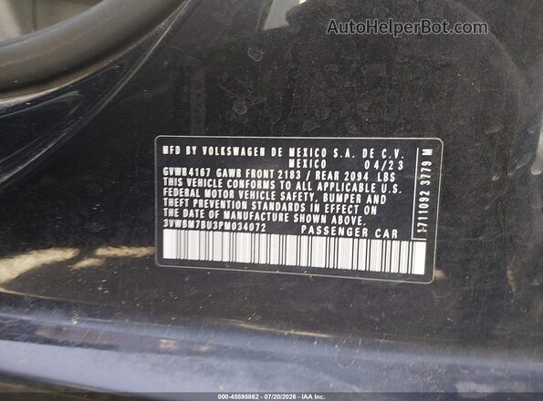 3VWBM7BU3PM034072 2023 VOLKSWAGEN JETTA Black Vista del compartimento del motor
