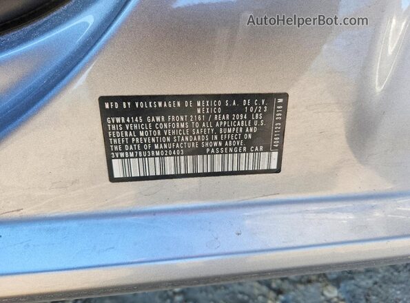 3VWBM7BU3RM020403 2024 VOLKSWAGEN JETTA Gray ძრავის განყოფილების ხედი