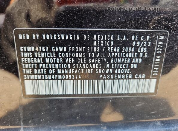 3VWBM7BU4PM009374 2023 VOLKSWAGEN JETTA Black Вид підкапотного простору