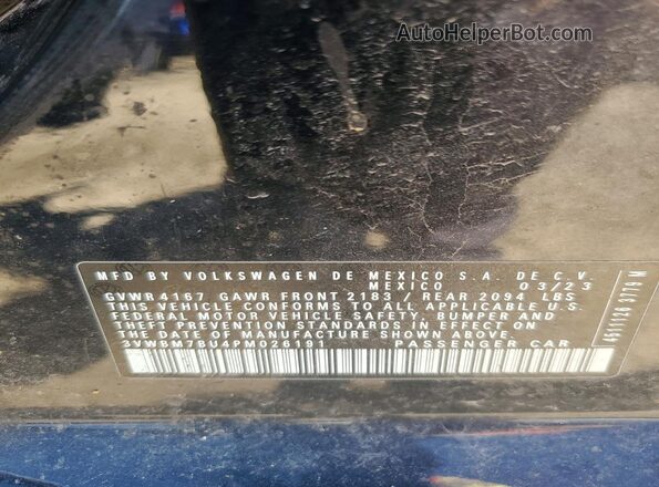 3VWBM7BU4PM026191 2023 VOLKSWAGEN JETTA Black Engine compartment view