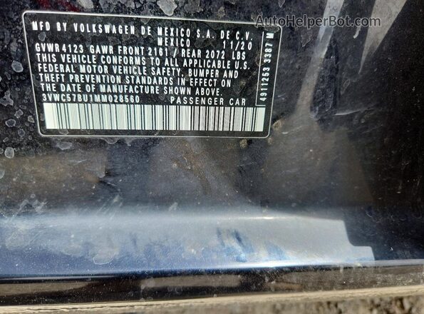 3VWC57BU1MM028560 2021 VOLKSWAGEN JETTA Black Engine compartment view
