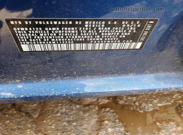 3VWC57BU2KM113260 2019 VOLKSWAGEN JETTA Blue Widok komory silnika