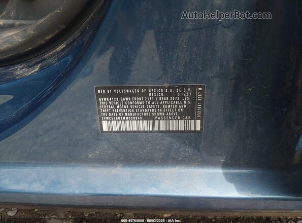 3VWC57BU2MM038949 2021 VOLKSWAGEN JETTA Blue Widok komory silnika