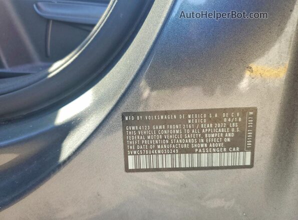 3VWC57BU4KM030249 2019 VOLKSWAGEN JETTA Silver Вид підкапотного простору