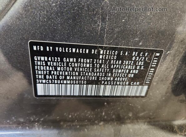 3VWC57BU4MM050150 2021 VOLKSWAGEN JETTA Gray Widok komory silnika