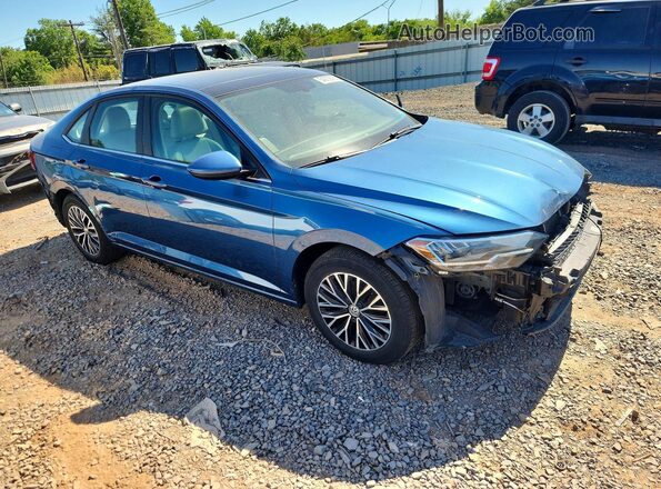 3VWC57BU8KM198170 2019 VOLKSWAGEN JETTA Синий Передняя правая четверть