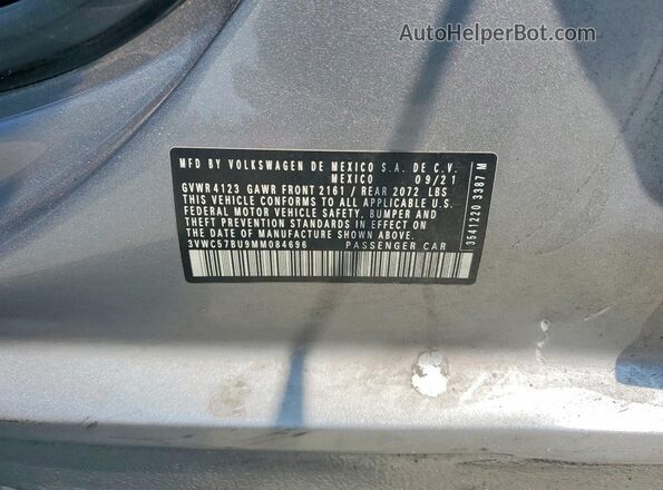 3VWC57BU9MM084696 2021 VOLKSWAGEN JETTA Silver Вид підкапотного простору
