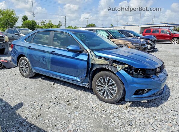 3VWC57BUXKM190796 2019 VOLKSWAGEN JETTA Синий Передняя правая четверть