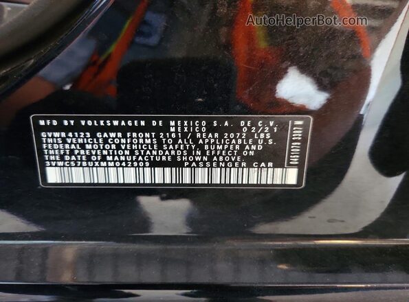 3VWC57BUXMM042909 2021 VOLKSWAGEN JETTA Черный Вид подкапотного пространства