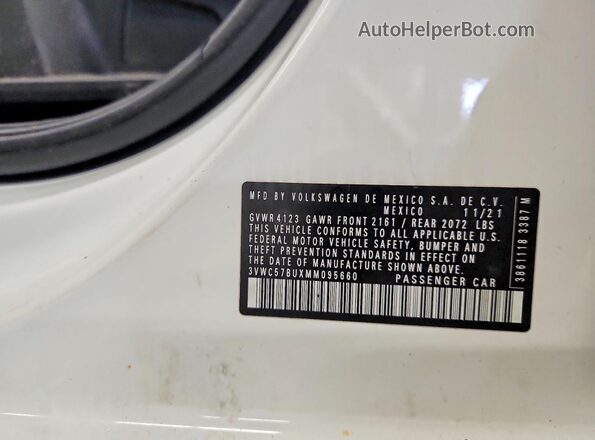 3VWC57BUXMM095660 2021 VOLKSWAGEN JETTA White ძრავის განყოფილების ხედი