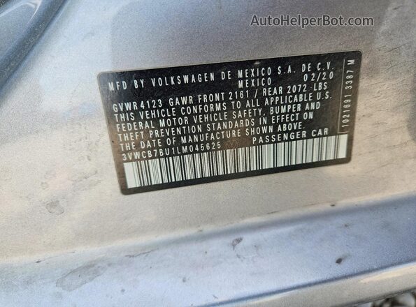 3VWCB7BU1LM045625 2020 VOLKSWAGEN JETTA Silver Engine compartment view