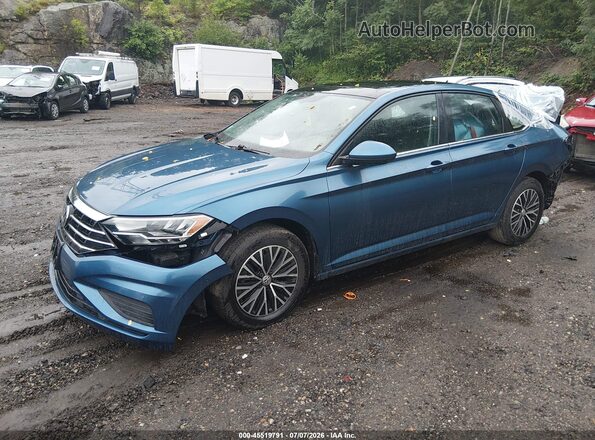 3VWCB7BU2LM015338 2020 VOLKSWAGEN JETTA Blue წინა მარცხენა ხედი სამი მეოთხედიდან